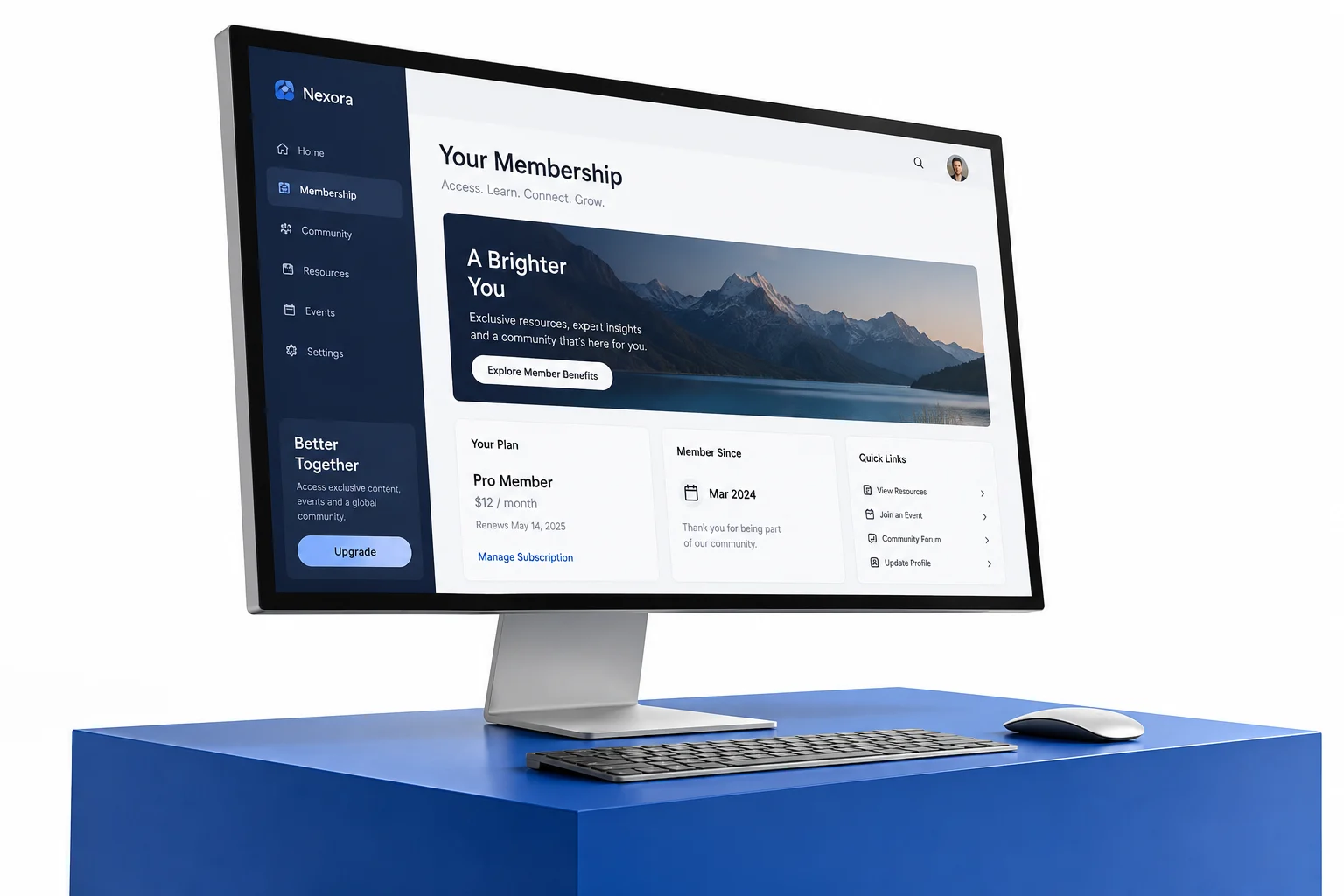 Membership Website concept visualization