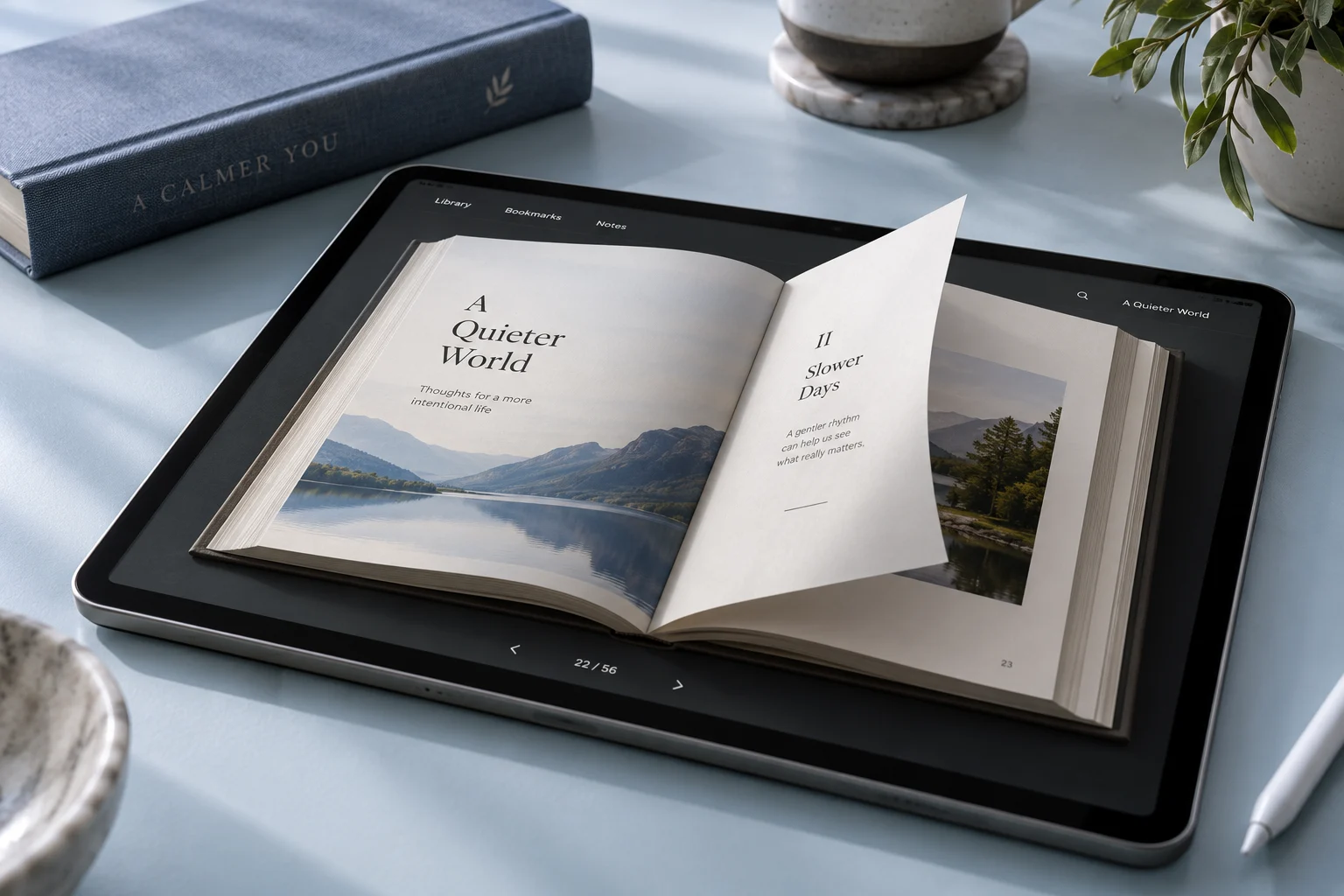 3D Book Website concept visualization