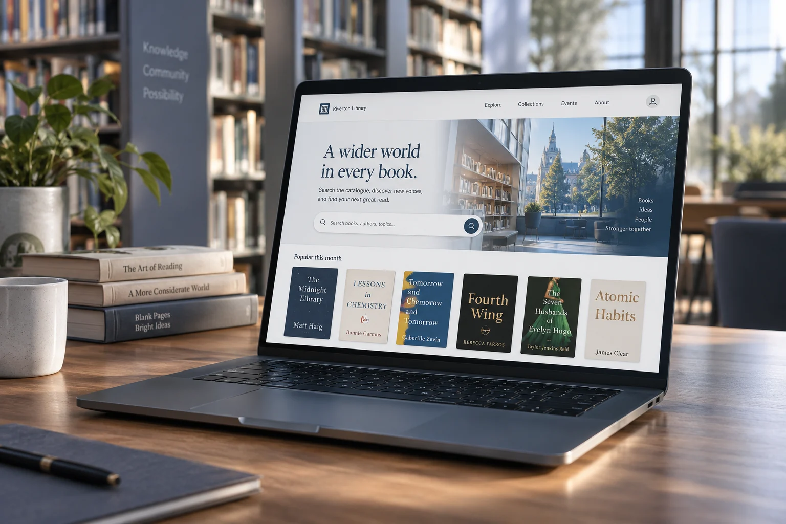 Library Website concept visualization