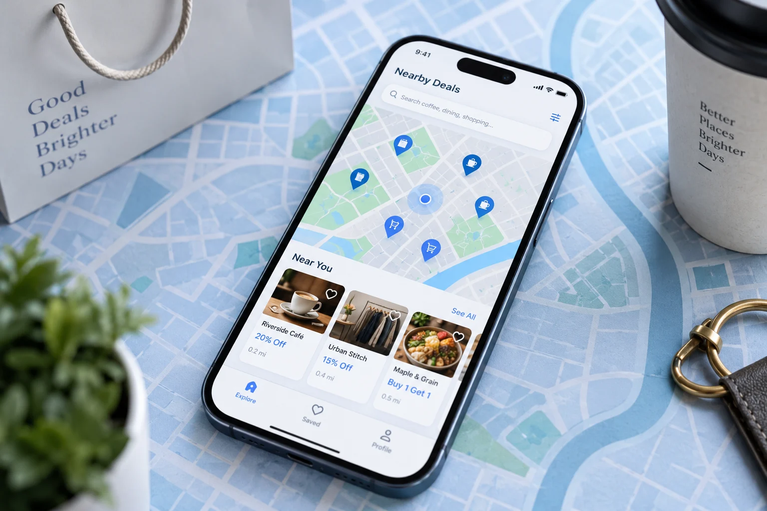 Nearby Discount App concept visualization