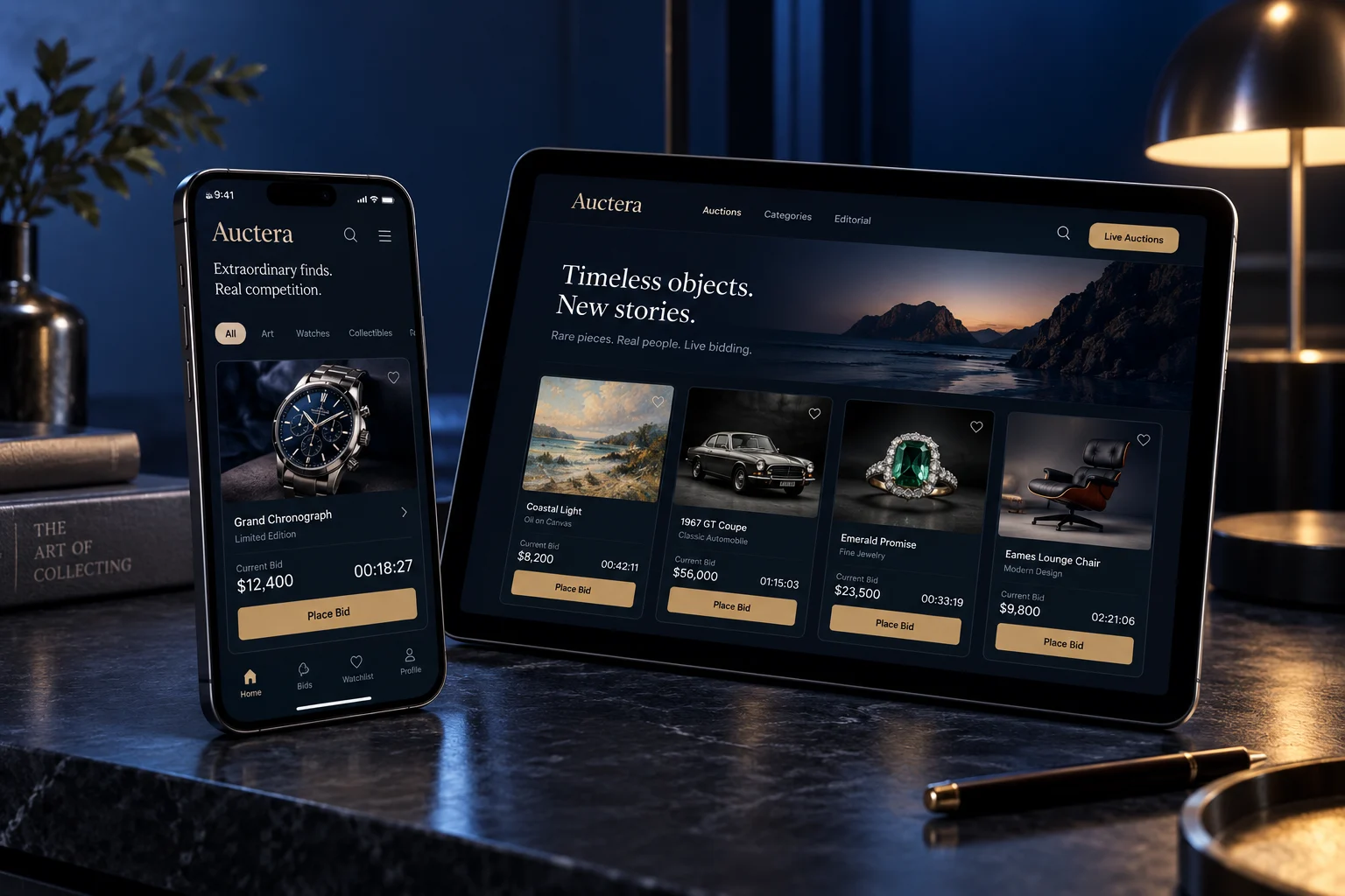 Auction & Bidding App concept visualization