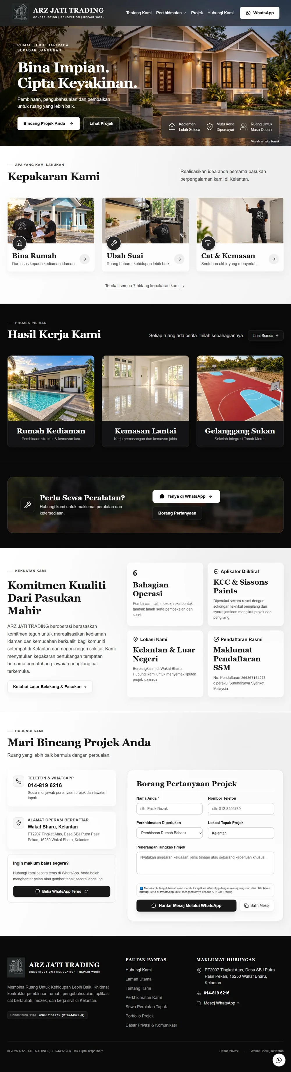 ARZ Jati Trading website preview