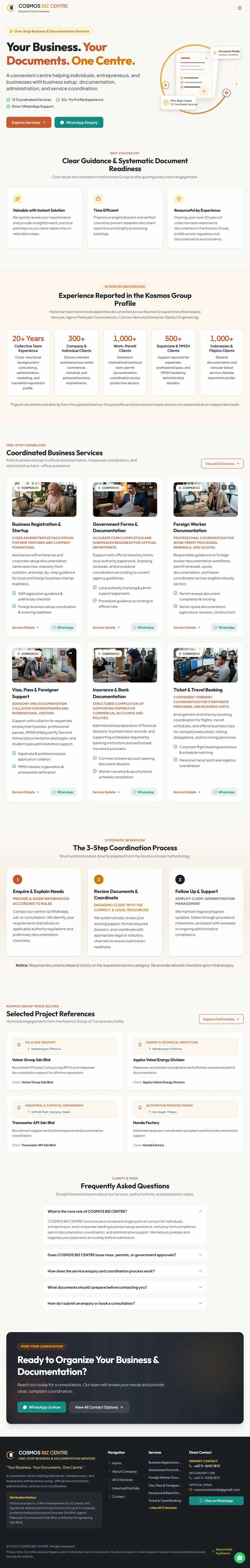 Cosmos Biz Centre website preview
