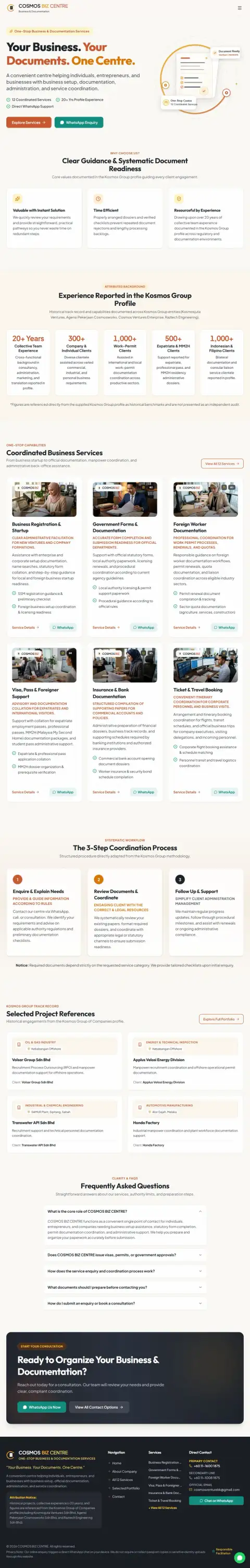 Cosmos Biz Centre website preview