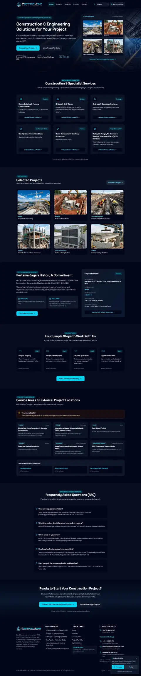 Pertama Jaya website preview