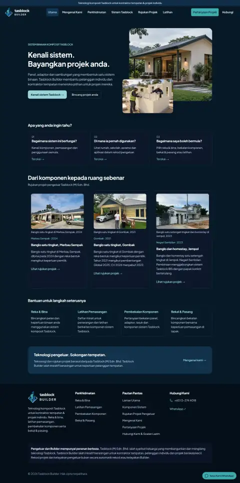 Tasblock Builder website preview